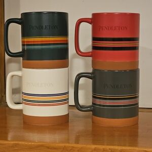 Set of 4 Pendleton Multicolor 18 oz  Ceramic Mugs